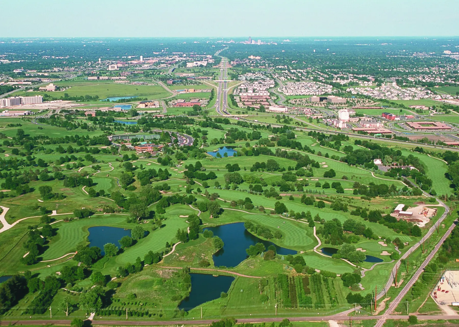 Aerial view of new housing developments west of Des Moines